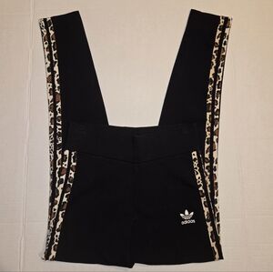 Adidas Originals Three Stripe leopard animal print yoga pants leggings